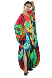 Picasso printed Maxi Long Silk Kaftan Resort Party wear caftan