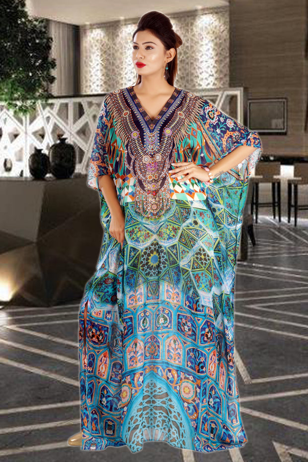 printed kaftan dress