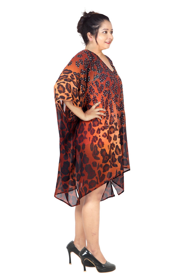 Leopard Print Kaftan Dress Beaded Stunning kaftans designer inspired women dress