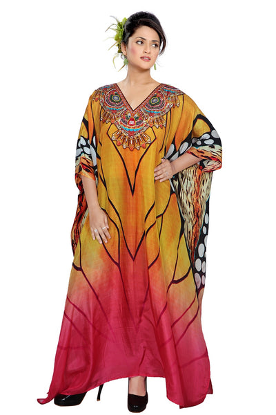 Beach party kaftan dress embellished plus size kaftan Animal Print