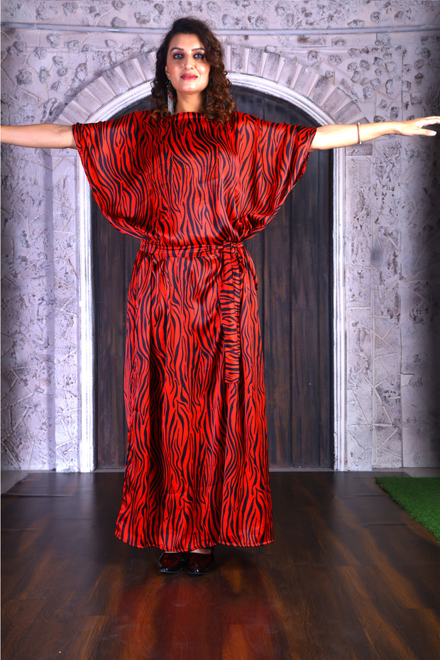 Plus Size Red caftan Dress Silk Kaftan Dress Women full length Silk kaftan