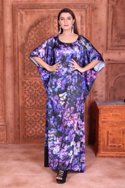 Silk Kaftan Beach Wear Kaftan Purple black Kaftan Resort Wear