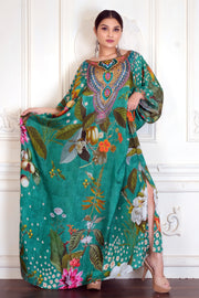 Plus Size Kaftan womens kaftan Pure silk kaftan Floral Kaftan