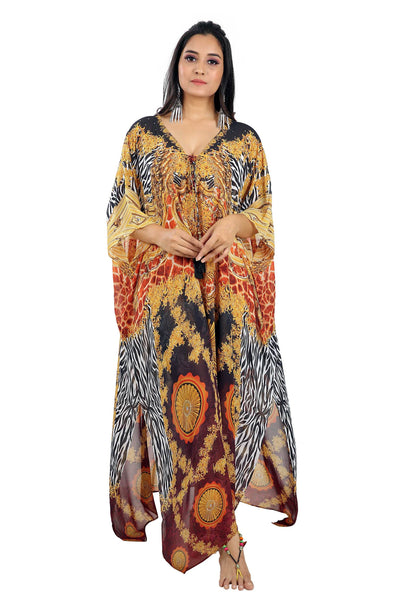 black and golden maxi dress
