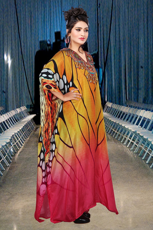 Beach party kaftan dress embellished plus size kaftan Animal Print