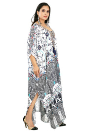 Floral print lace up kaftan plus size caftan dress women kaftan dress