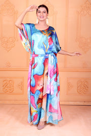 Silk Kaftan for Women Beach Wear Kaftan Resort Wear Picasso Print Caftans