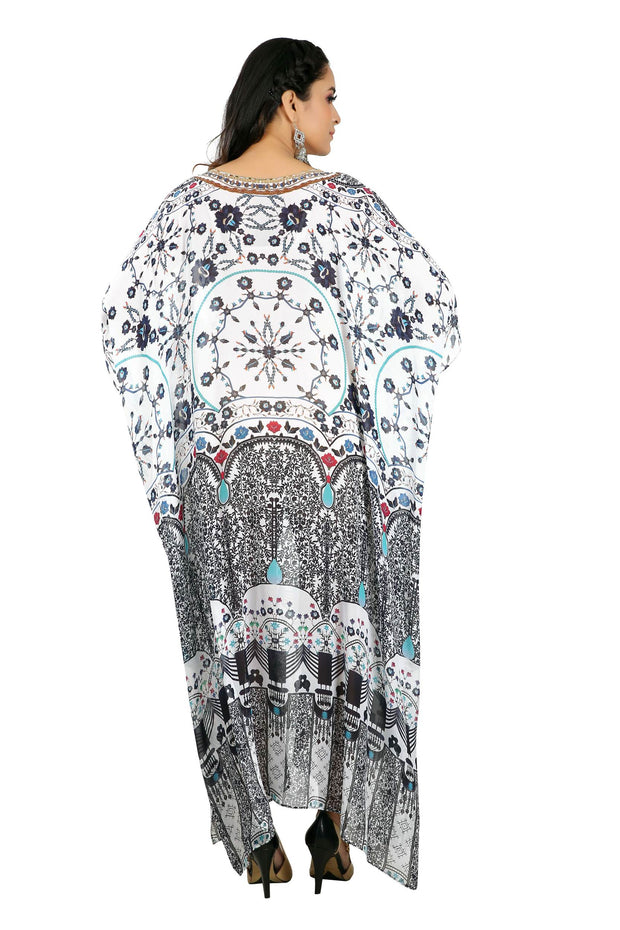 Floral print lace up kaftan plus size caftan dress women kaftan dress
