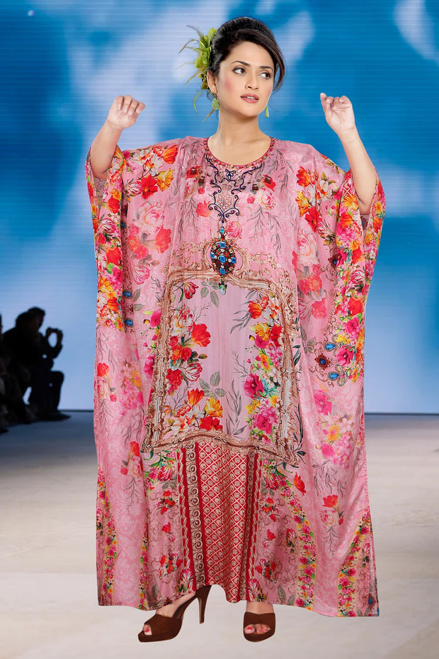 Hand made Cruise wear kaftan Lightweight silk kaftan Swimwear kaftans