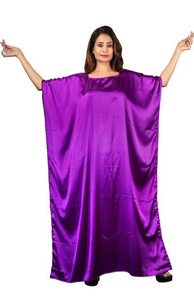 Party wear Plain Long satin caftan Dress resort wear for women