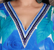 Silk kaftan tunic for women caftan for ladies beach wear floral print silk dress