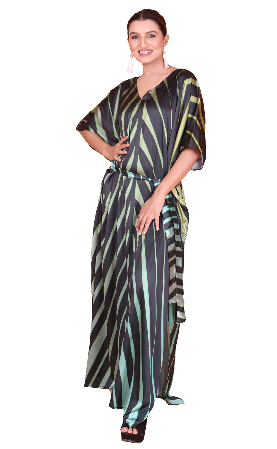 slim fit dress slacks Chiffon beach kaftan dress for women main image 0