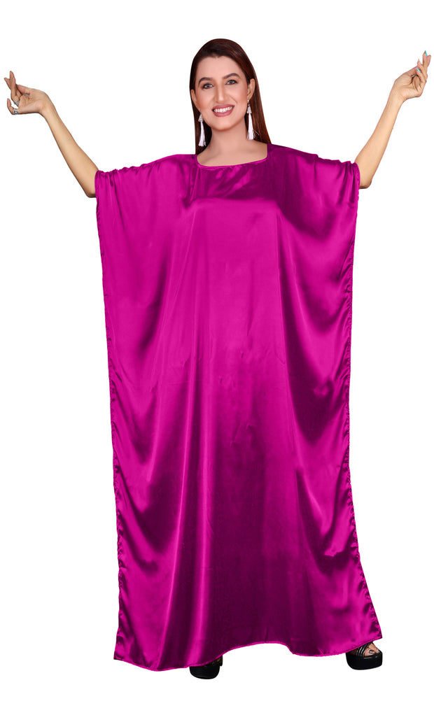 Party wear Plain Long satin caftan Dress resort wear for women