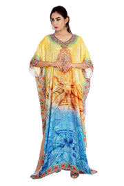 green kaftan dress