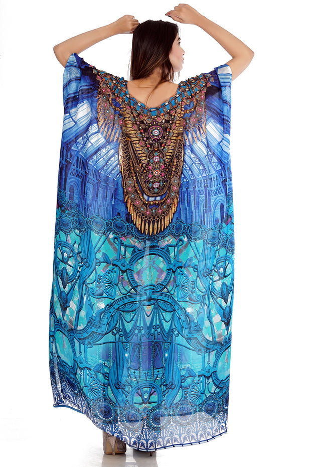 Inspired by Catchy Porcelain Print Uniquely Designed Turquoise Print