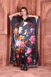 Resort Wear Lounge Wear silk Kaftan Gift for mother floral print caftan