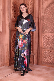 Resort Wear Lounge Wear silk Kaftan Gift for mother floral print caftan