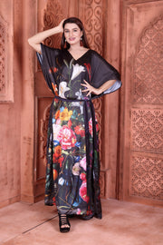 Resort Wear Lounge Wear silk Kaftan Gift for mother floral print caftan