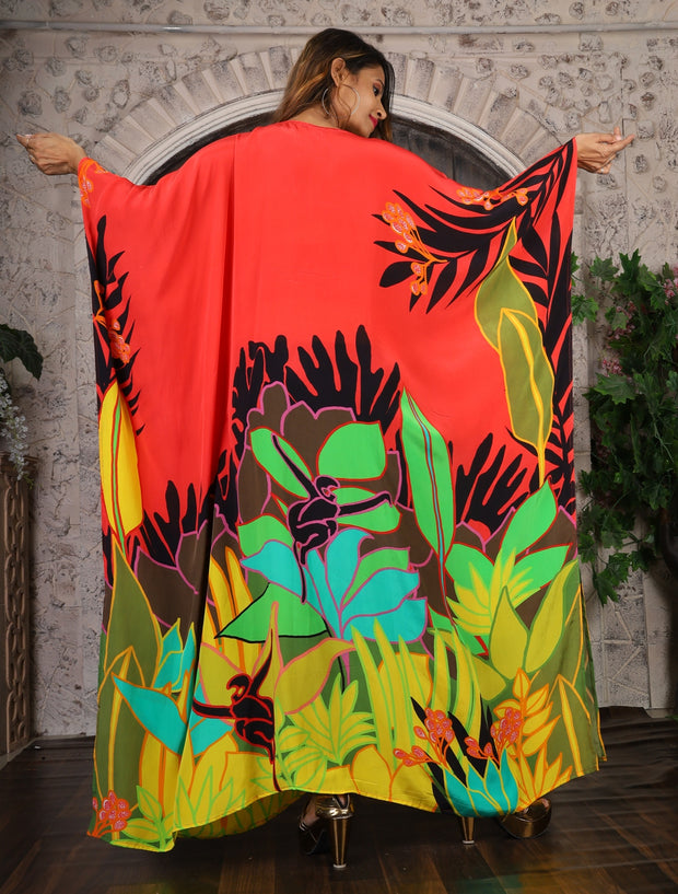 Beach wear silk kaftan Cover up Womens swimwear Kaftans Top Long Silk Kaftan