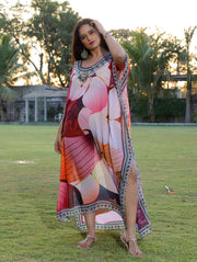 High quality Abstract Floral printed Maxi dress Best kaftan shop online