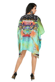 Embellished short caftan tunic