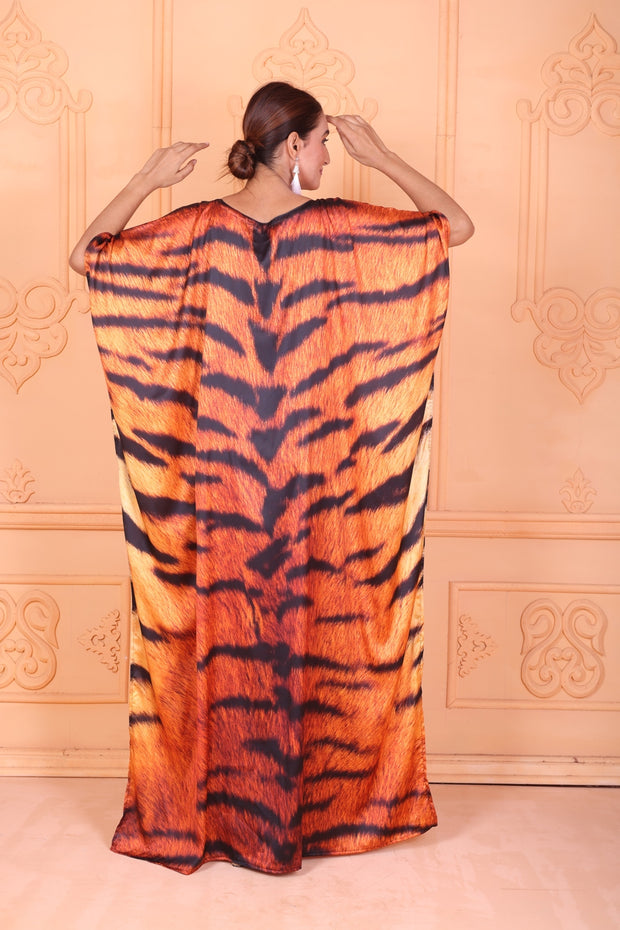 Tiger Silk Kaftan Kaftan Boho Dress Gift Silk Caftan Night Gown Kaftan