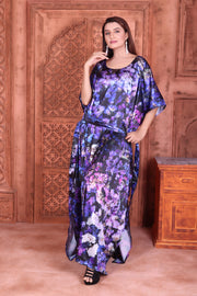 Silk Kaftan Beach Wear Kaftan Purple black Kaftan Resort Wear