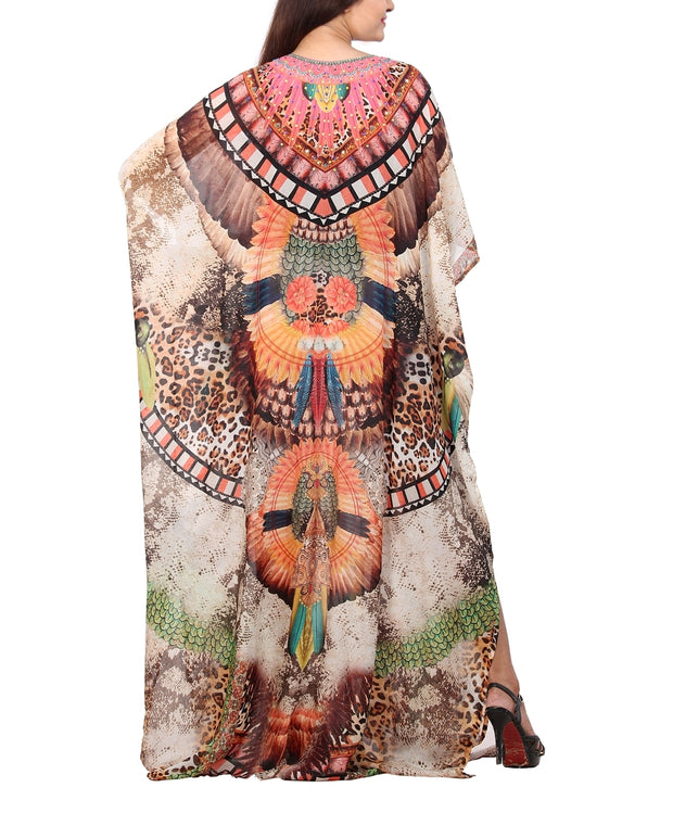 Animal Print with Tribe Luxe beach silk kaftan