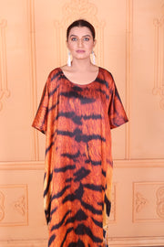 Tiger Silk Kaftan Kaftan Boho Dress Gift Silk Caftan Night Gown Kaftan