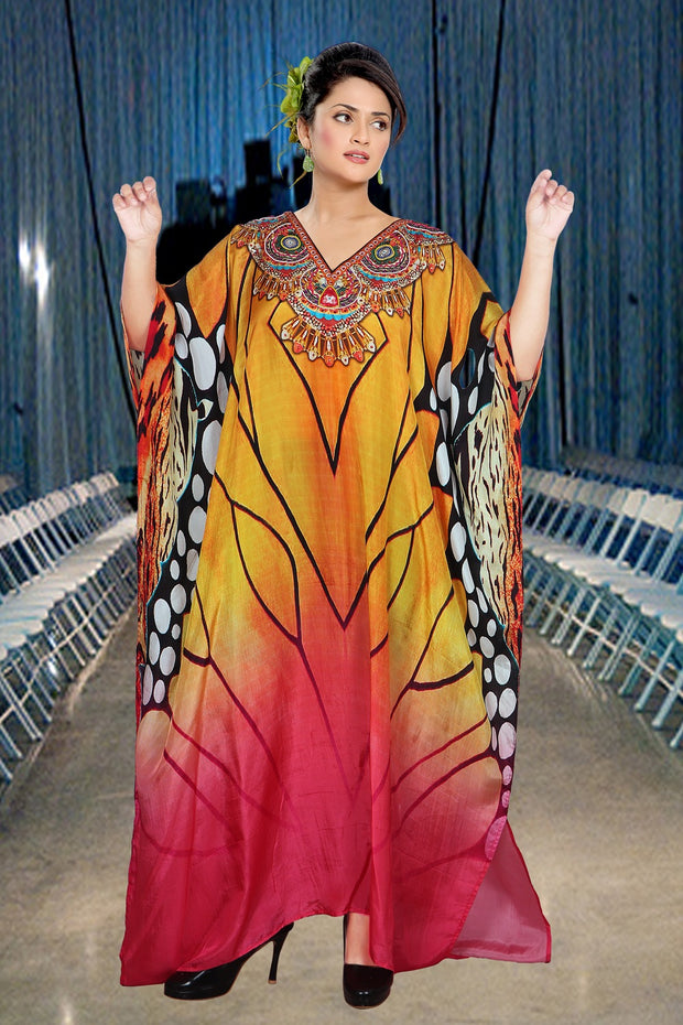 Beach party kaftan dress embellished plus size kaftan Animal Print