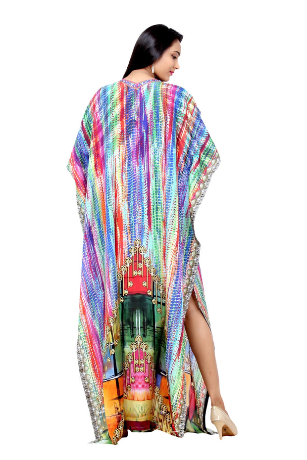 chiffon kaftan maxi dress