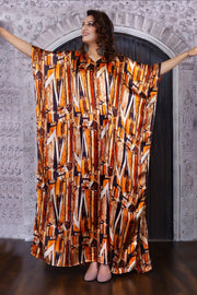 Luxury Silk Kaftan Dress Full Length Women Plus Size silk caftans