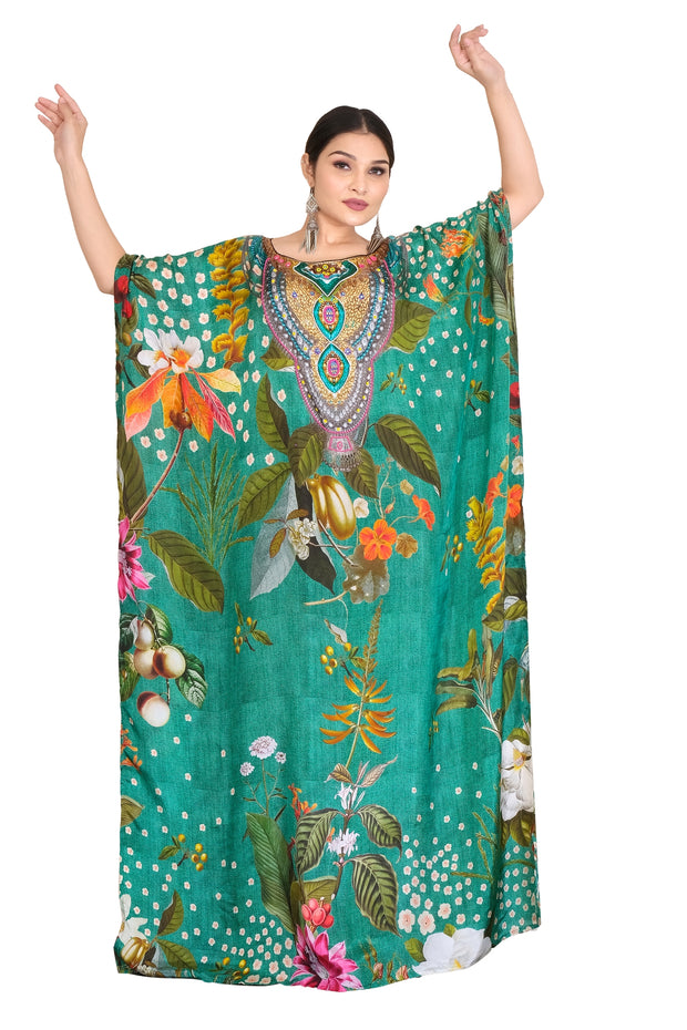 Plus Size Kaftan womens kaftan Pure silk kaftan Floral Kaftan
