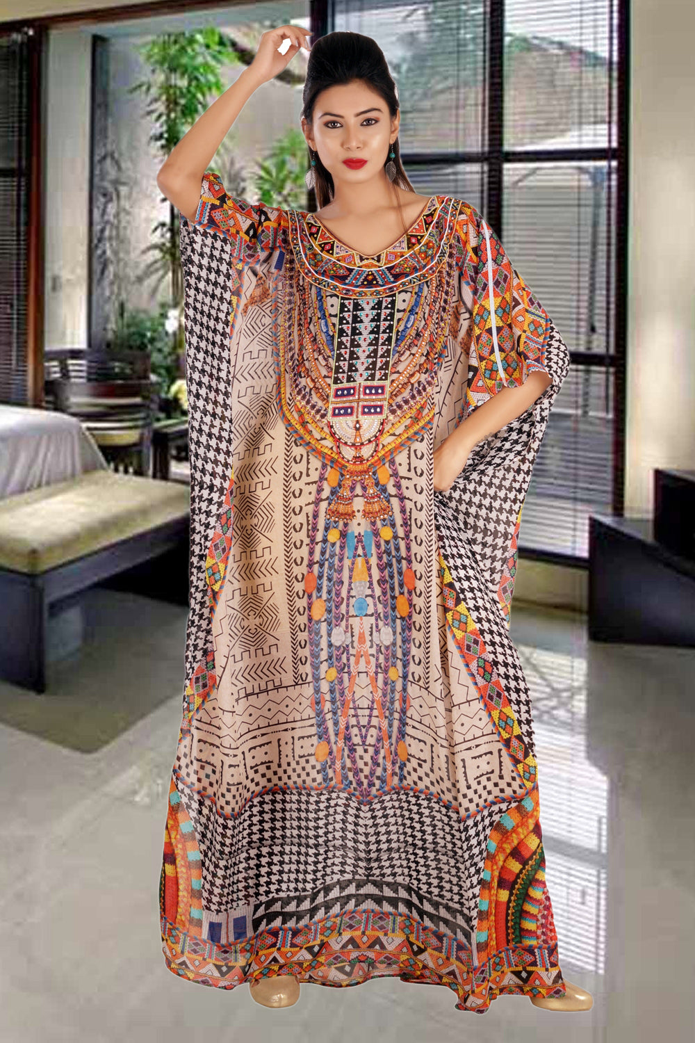 Beach kaftan dress for woman beaded/beach wear/one piece jeweled full  length kaftan/ long kaftans/luxury resort wear dressy caftan plus 254   Silk kaftan