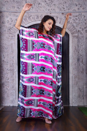 Silk Caftan Plus Size Bohemian leopard print Silk Kaftan Beach Wear Kaftan