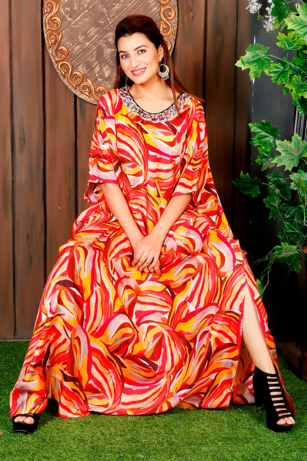 silk kaftan dress