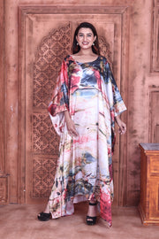 Tie Dye pattern Evening Party wear kaftan dress Caftan Loungewear silk Kaftan