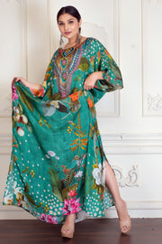 Plus Size Kaftan womens kaftan Pure silk kaftan Floral Kaftan