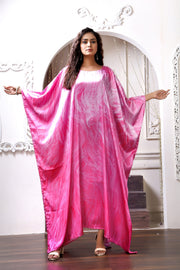 Pink Silk Caftan Silk Kaftan Plus Size Luxury Silk Kaftan Maxi Dress