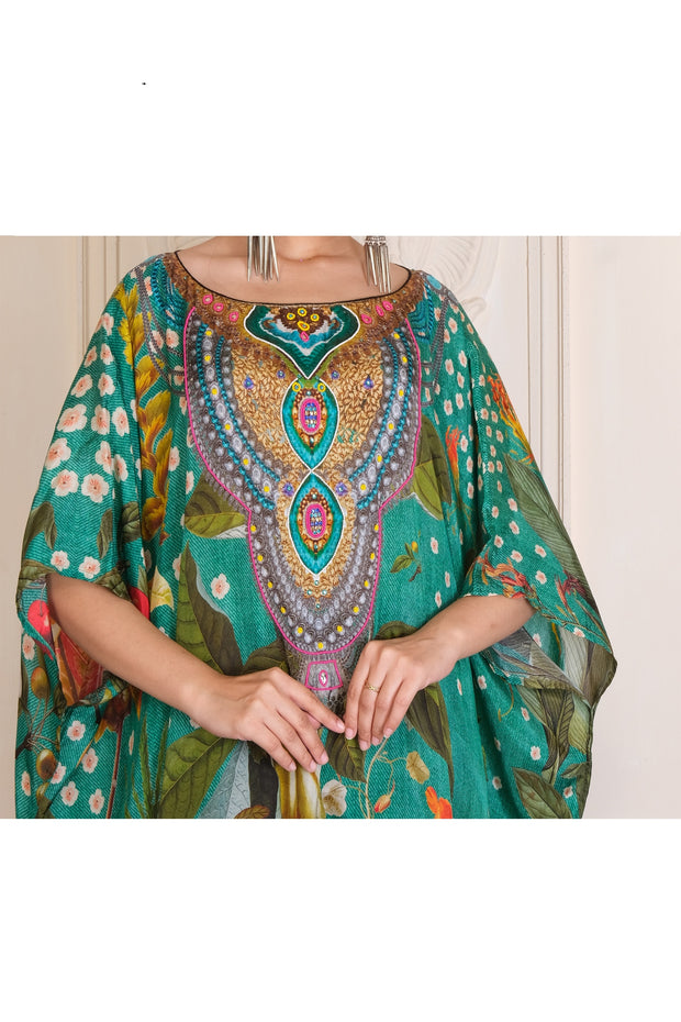 Plus Size Kaftan womens kaftan Pure silk kaftan Floral Kaftan