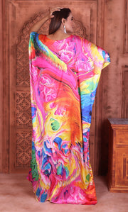 Pink Silk Caftan Silk Kaftan Plus Size Luxury Silk Kaftan Maxi Dress