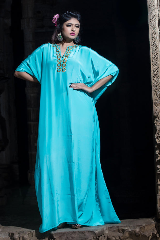 Beaded Silk kaftan plus size caftan maxi dress casual wear kaftan