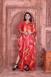 Floral print silk kaftan maxi dress designer kaftan dress womens kaftan dress
