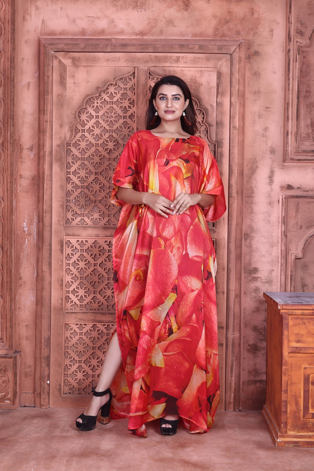 Floral print silk kaftan maxi dress designer kaftan dress womens kaftan dress