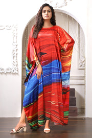 Luxurious Silk Kaftan Evening Dress Plus Size Spring Dress Holiday Party Kaftan