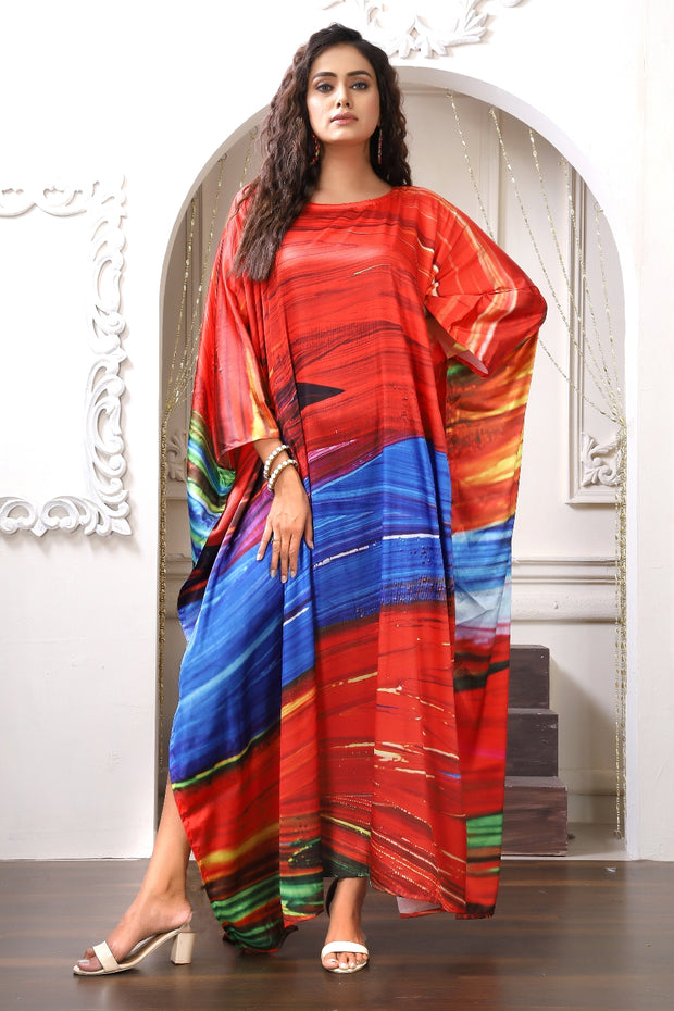 Luxurious Silk Kaftan Evening Dress Plus Size Spring Dress Holiday Party Kaftan