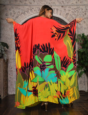 red_abstarct_big_flower_silk_kaftan