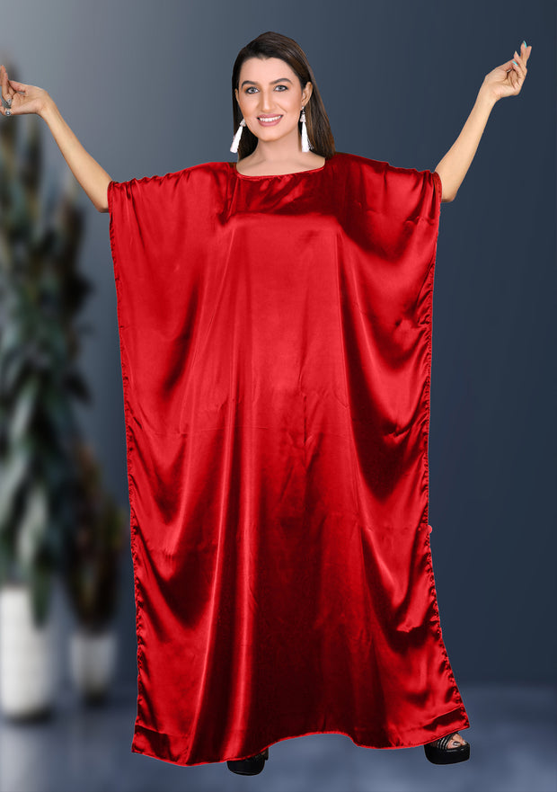 Red Silk Kaftan Dress Red Silk Kaftan Dress