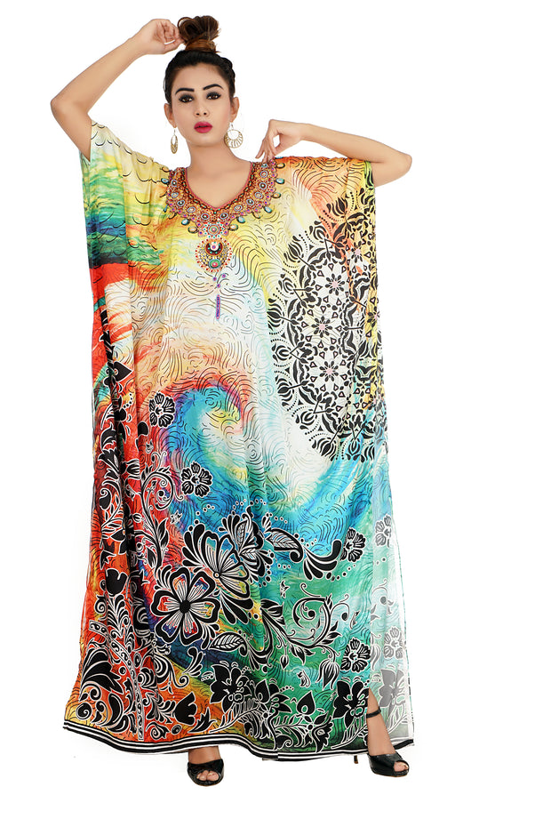 silk  kaftan dress