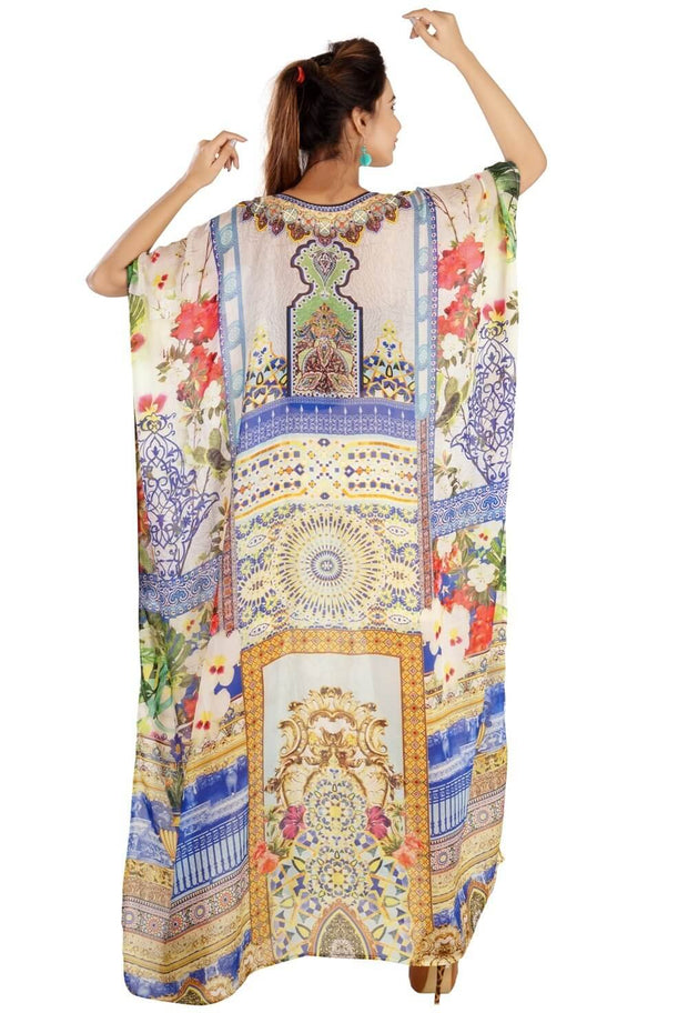 Amazing kaftans Aspiring Floral Print Silk Kaftan silk dress